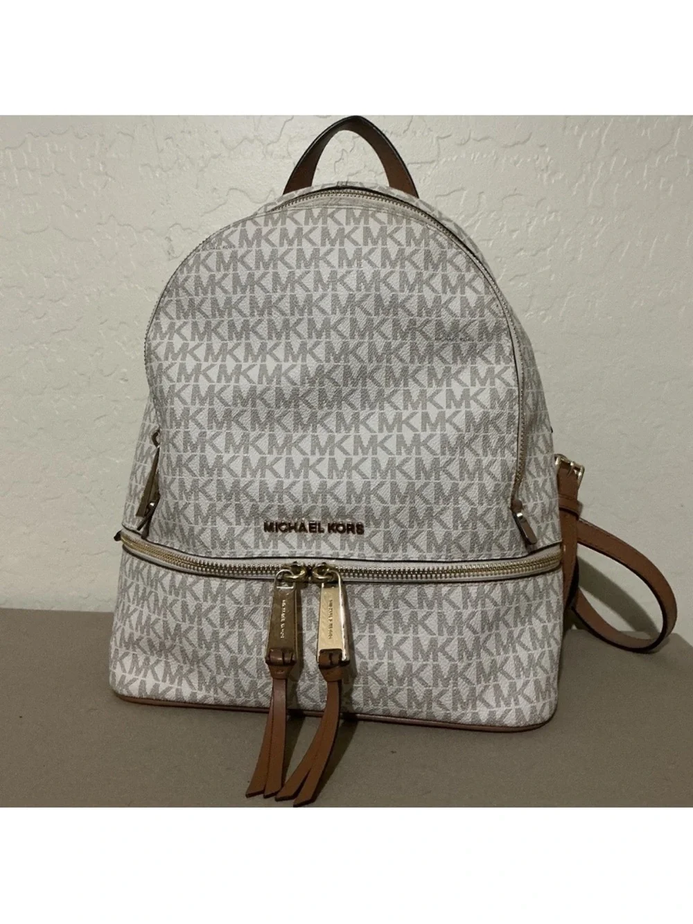 Michael Kors Rhea monogram white backpack